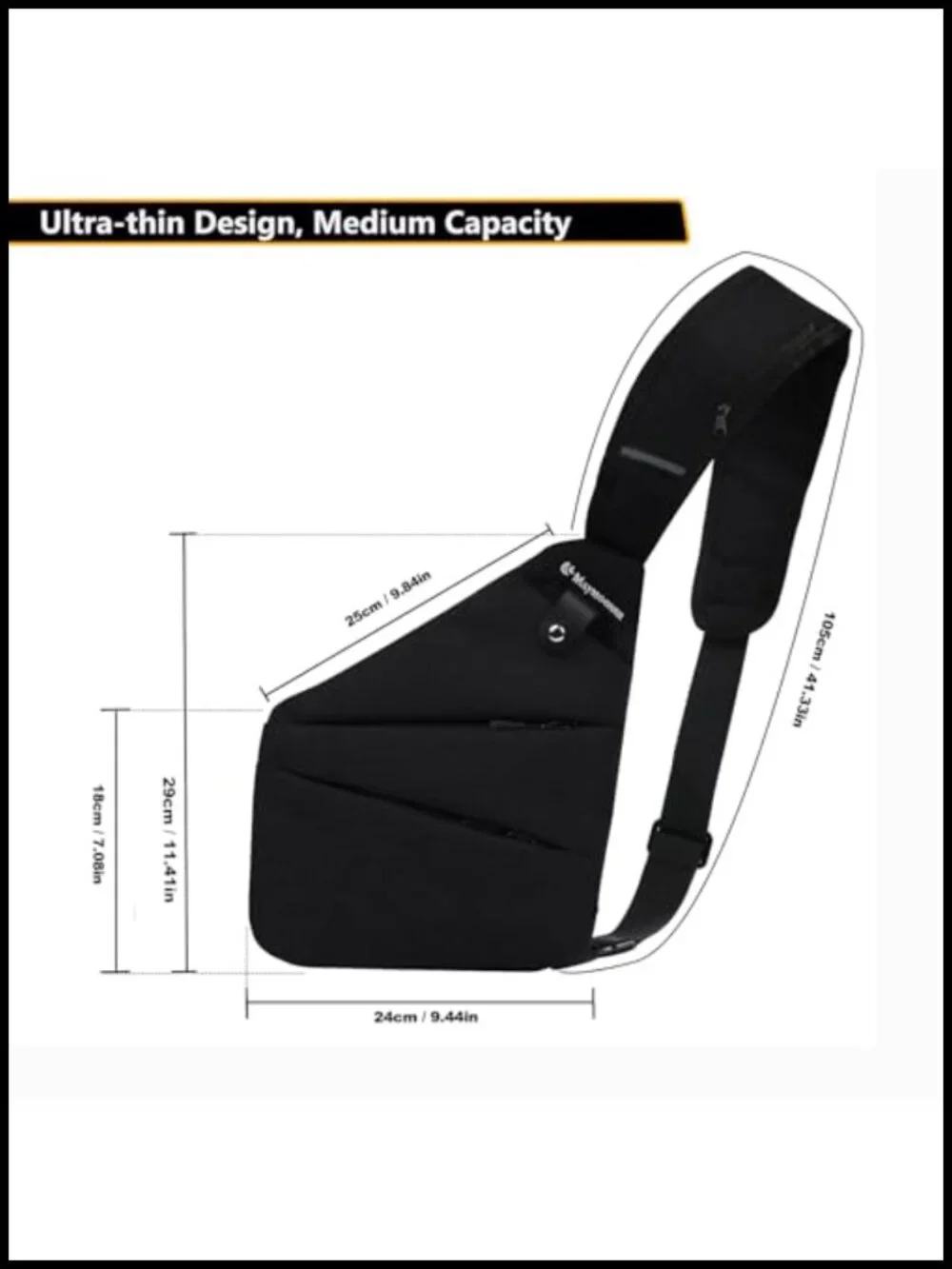 Anti-theft Sling Crossbody Bag Adjustable Strap Polyester Casual Daypack for